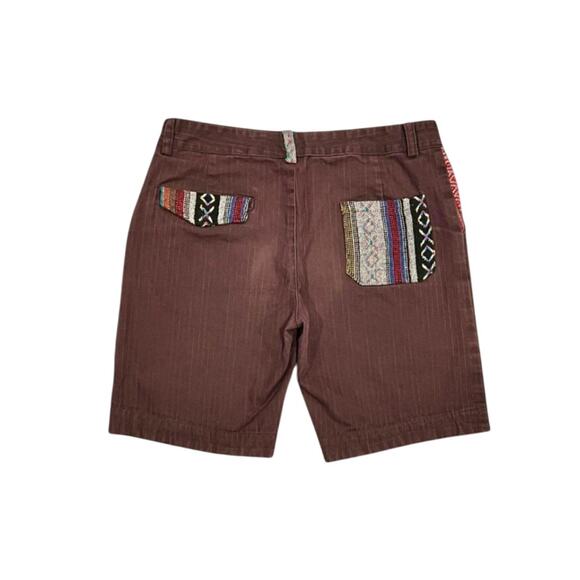 ★ Aztec Style Y2K Shorts w/ Multicolor Patch Pocket Detail ★ - Picture 1 of 7